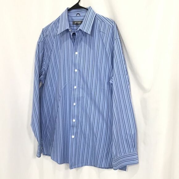 Kenneth Cole Reaction Striped Button Down (H8) - Picture 2 of 6